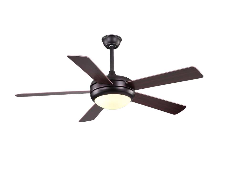 5 blade modern black ceiling fan with led light