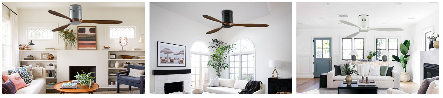 flush mount timber ceiling fans