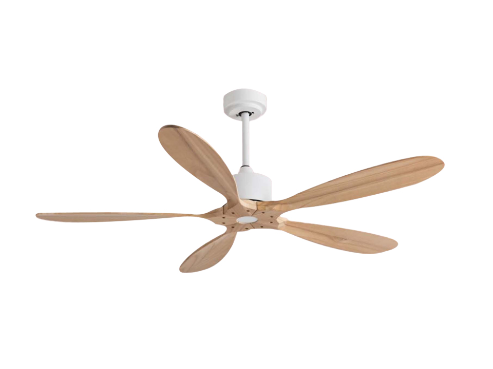 5 blades DC white solid wood ceiling fans