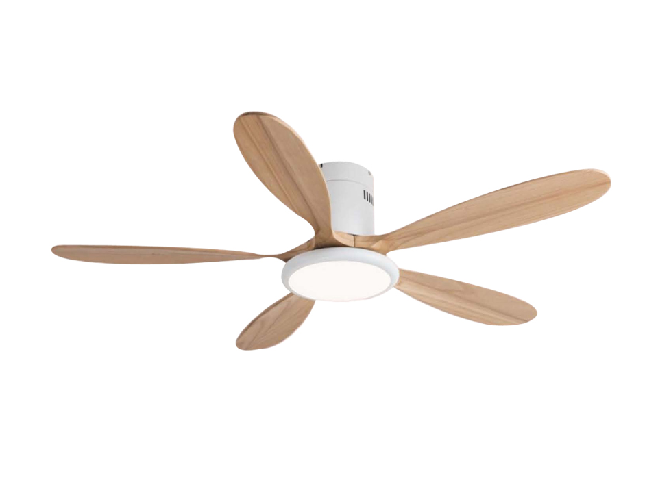 52 inch 5 blades hugger solid wood ceiling fan with LED light