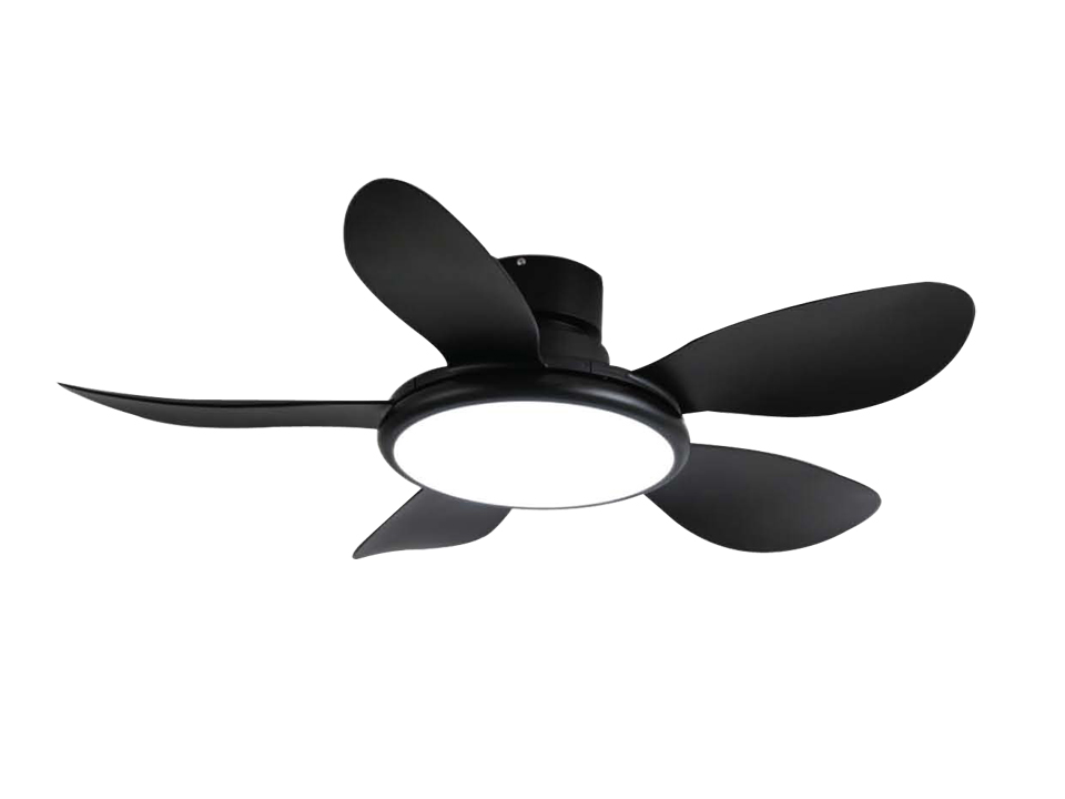 Black modern ABS ceiling fan light with remote control