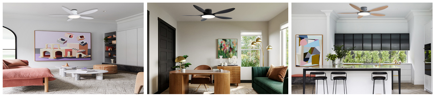 Flush Mount 56-inch ABS ceiling fan with light