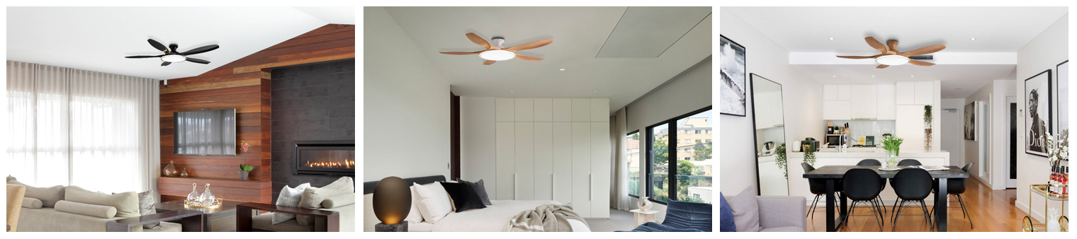 Flush Mount five blades ABS ceiling fan with light