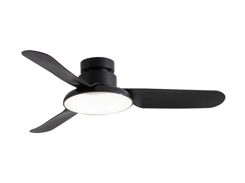 Flush mount balck ceiling fan with light