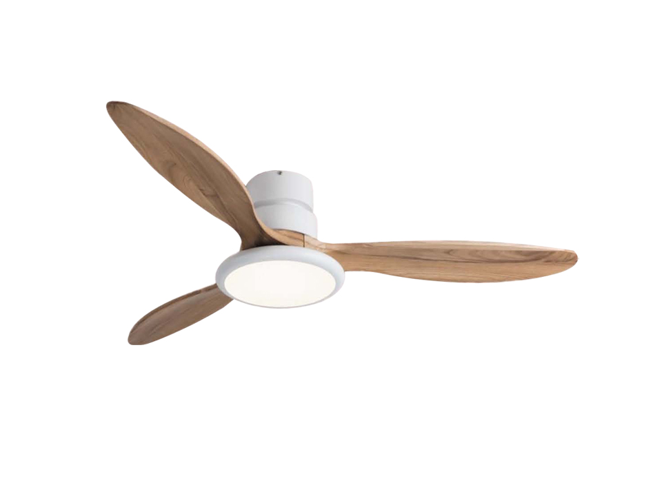 Recessed best DC solid wood ceiling fan with light