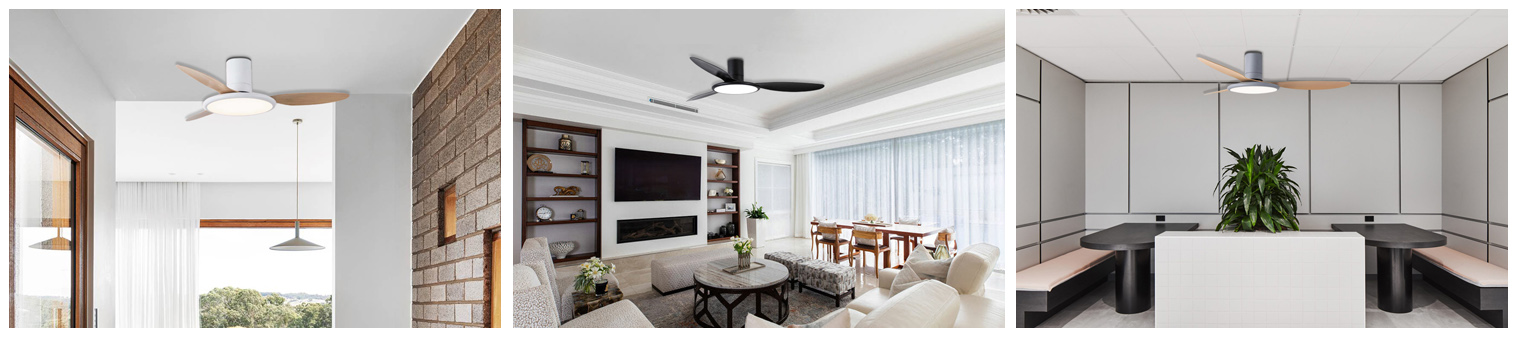 modern 52 inch ABS hugger ceiling fan with light